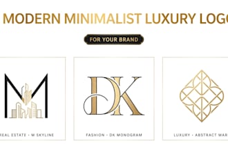 design 3 modern minimalist luxury brand logo for business
