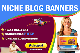 design attractive header for your niche website or blog