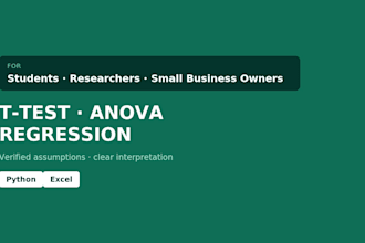 do t test anova and regression analysis with accurate verified results