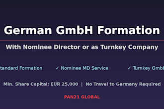 set up your german gmbh company with nominee director or as turnkey company