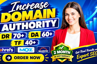increase domain rating DR, domain authority and trust flow tf with hq backlinks