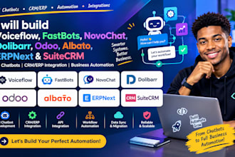 build vioceflow fastbots novochat dolibarr odoo albato erpnext suitecrm