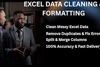 clean, format, organize, and fix excel data