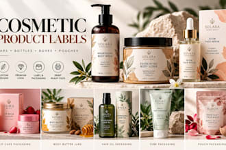 create skincare brand identity, logo and packaging for your product