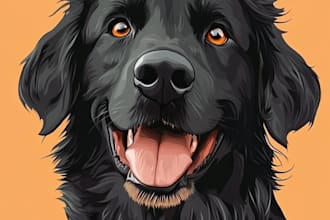 design a custom  pet portrait illustration
