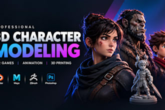 create 3d stylized character models for games, animation and 3d printing