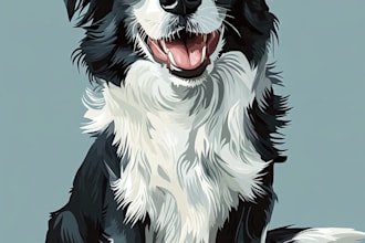 design a custom pet portrait illustration