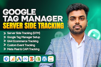 setup google tag manager, server side tracking, meta pixel and ga4 analytics