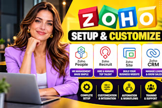 setup zoho people, zoho recruit, zoho site, and zoho CRM