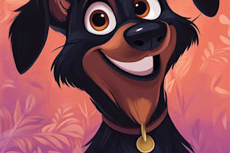 design a custom  pet portrait illustration