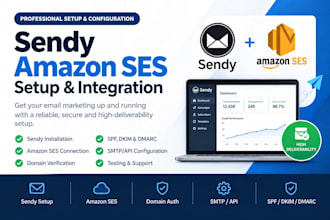 do sendy amazon ses setup SMTP integration domain auth deliverability service