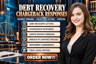 handle debt recovery letters, chargeback responses, and payment demand cases