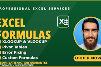 write excel formulas, fix errors and pivot tables