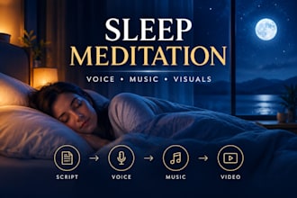 create sleep meditation video guided music female voiceover video