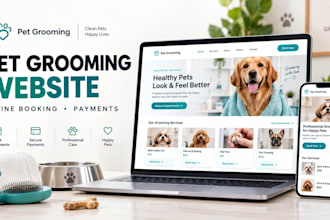 build pet grooming website with online booking and pet care system