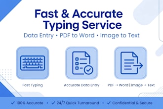 fast and accurate typist and data entry