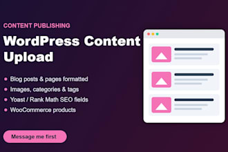 upload wordpress blog posts, woocommerce products and do data entry