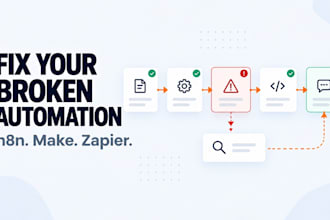 fix and debug your broken n8n, make or zapier automation