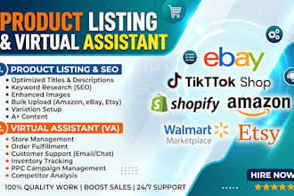 be your VA for product listing, store management