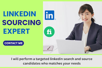 source candidates using linkedin and provide profiles and contact details