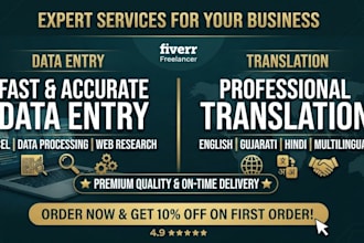 do expert data entry and professional translation