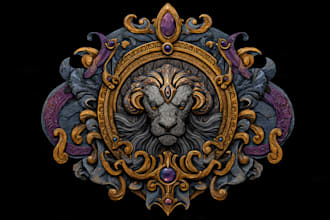 design a unique and detailed fantasy logo