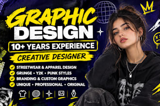 create unique streetwear , edgy, artsy t shirts designs