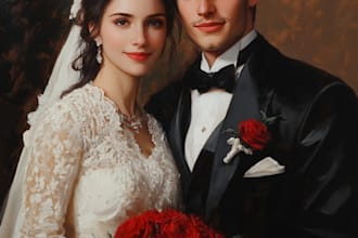 oil painting portrait and illustrations