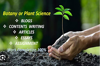 write botany biology and plant science articles