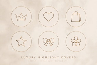 design luxury minimalist instagram highlight covers and icon
