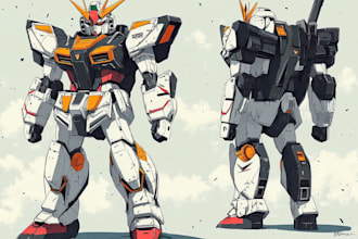 draw illustration and concept  and robot