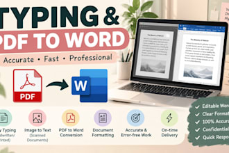 do typing and pdf to word conversion