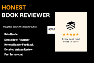 read and review your book and provide honest feedback