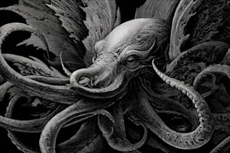 draw detailed illustration dark art