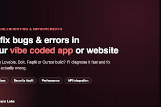 fix bugs and errors in your vibe coded app or website