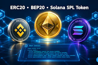 create erc20, bep20, solana, meme token, smart contract, staking website