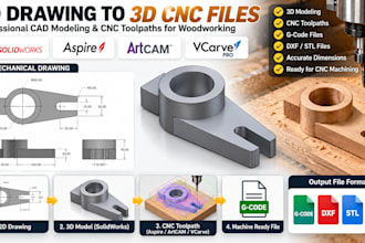 convert mechanical drawings to 3d cnc models and toolpaths