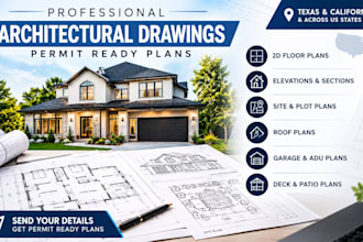 create architectural permit drawings floor plans site plans in texas california
