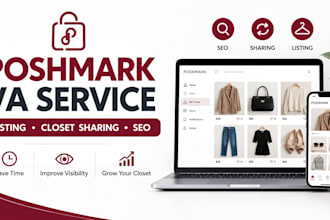 do poshmark listing closet sharing SEO optimization virtual assistant service