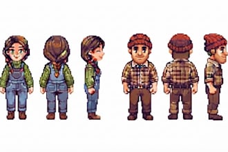 draw low poly or pixel art game icons and 2d props