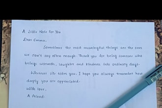 handwrite personalized letters, notes and messages for you