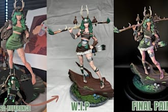 3d print and paint 3d figure anime figure 3d miniature resin model hand painting