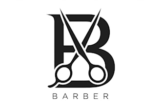 design a premium minimalist barber shop logo