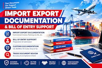 provide import export documentation and bill of entry support