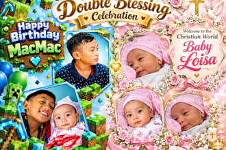 design custom tarpaulin and birthday banner layout
