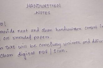 provide neat and beautiful handwritten notes
