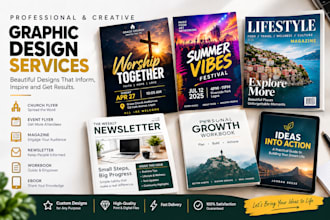 design your, church flyer, event flyer, magazine, newsletter , work book, ebook