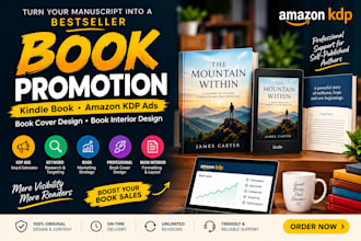 do book promotion, kindle book, amazon kdp ads, book cover, book interior design