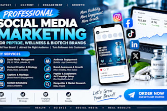 manage social media marketing for peptide, wellness and biotech brands