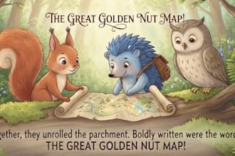 do children book illustration and colorful kids story book design